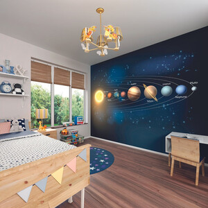 Planets Multicolour Wall Mural