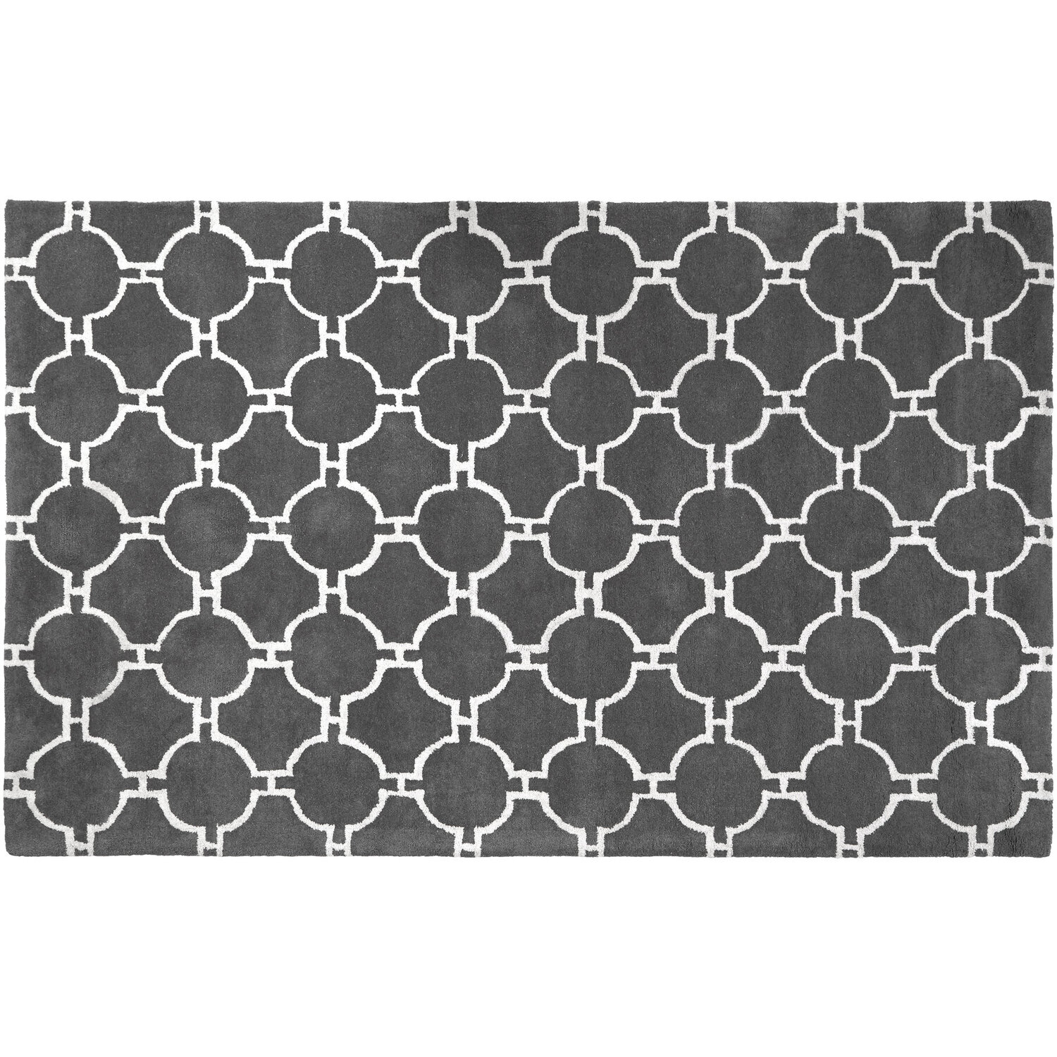 Bosie Kensington Townhouse Large Grey Hand Woven Rug - Grey & White