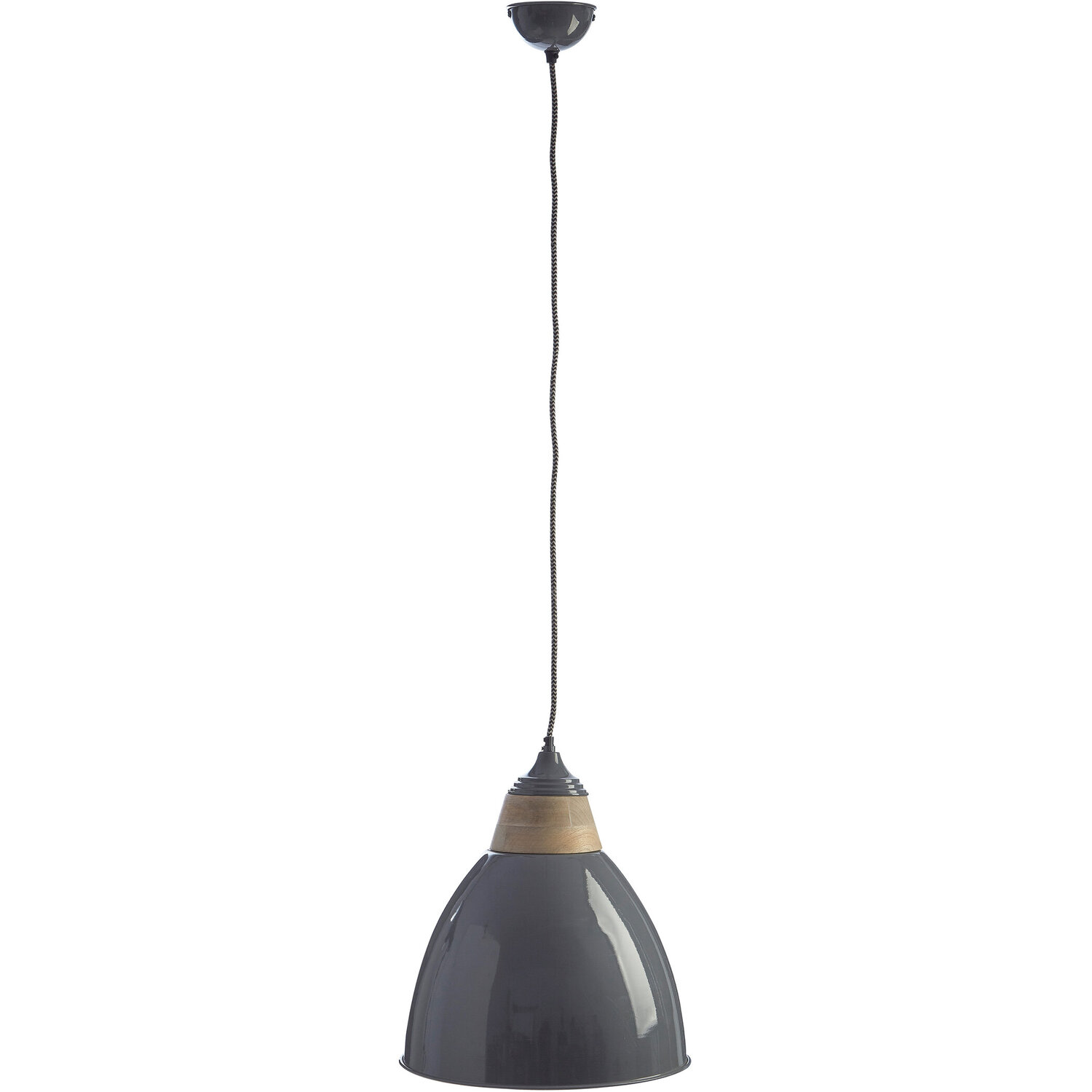 Oslo Large Grey Bell Shaped Pendant Light - Grey