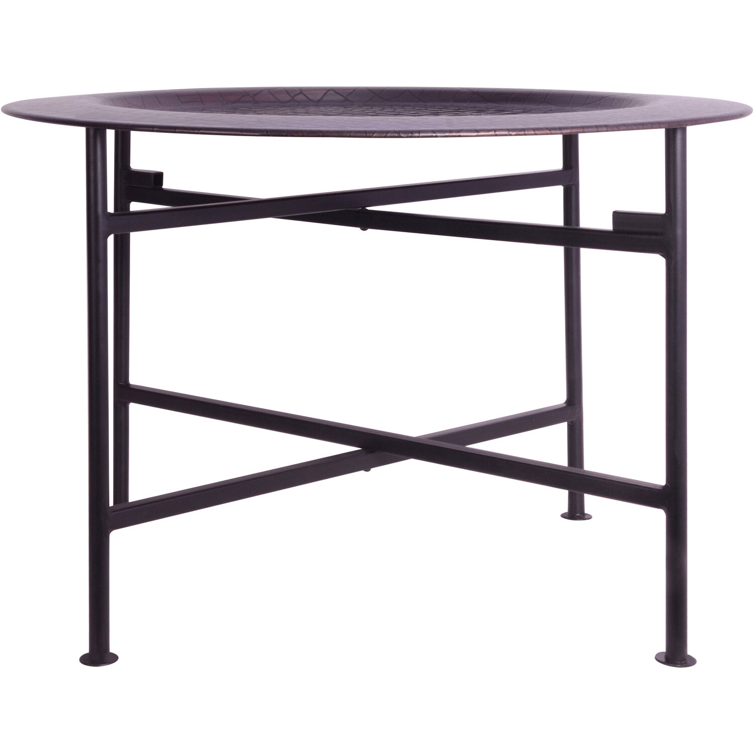 Interiors By Premier Hege Crocodile Texture Copper Finish Round Side Table - Copper