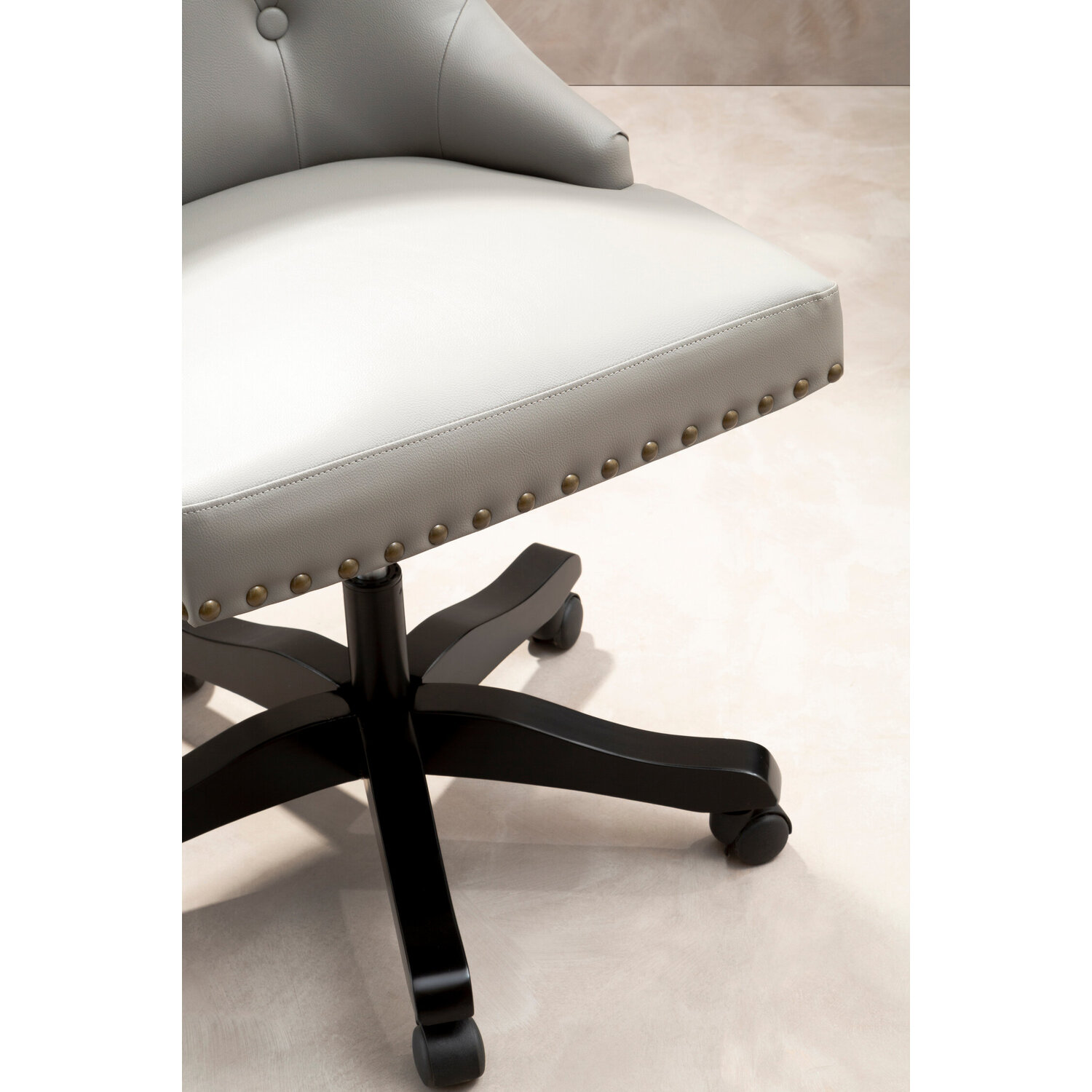 Walson Grey Leather Effect Home Office Chair - Grey