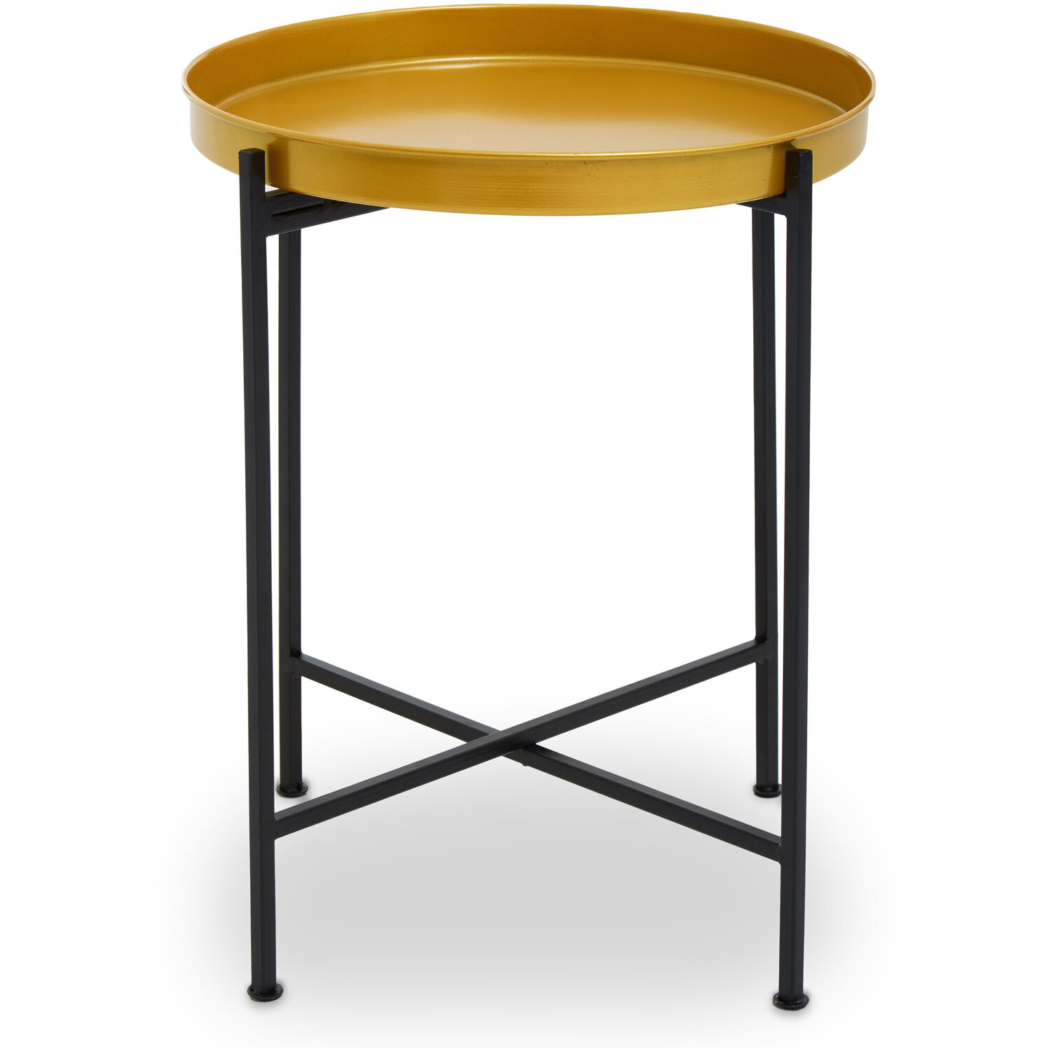 Interiors By Premier Hege Small Brass And Black Finish Side Table - Black