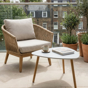 Malme Extra Large Outdoor Side Table for Balcony and Patio in Chalk Grey