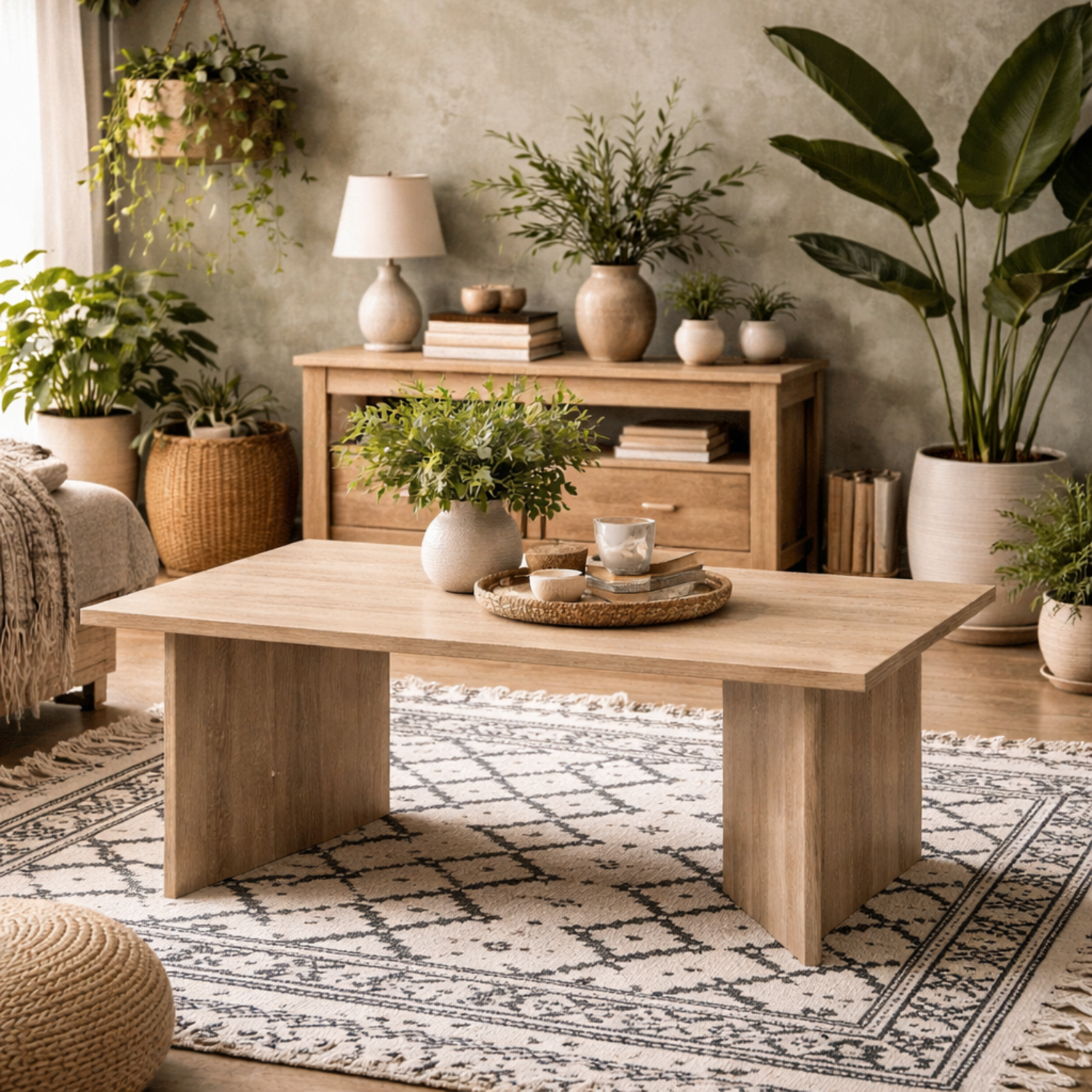Naestved Sonoma Look Rectangular Coffee Table - Natural