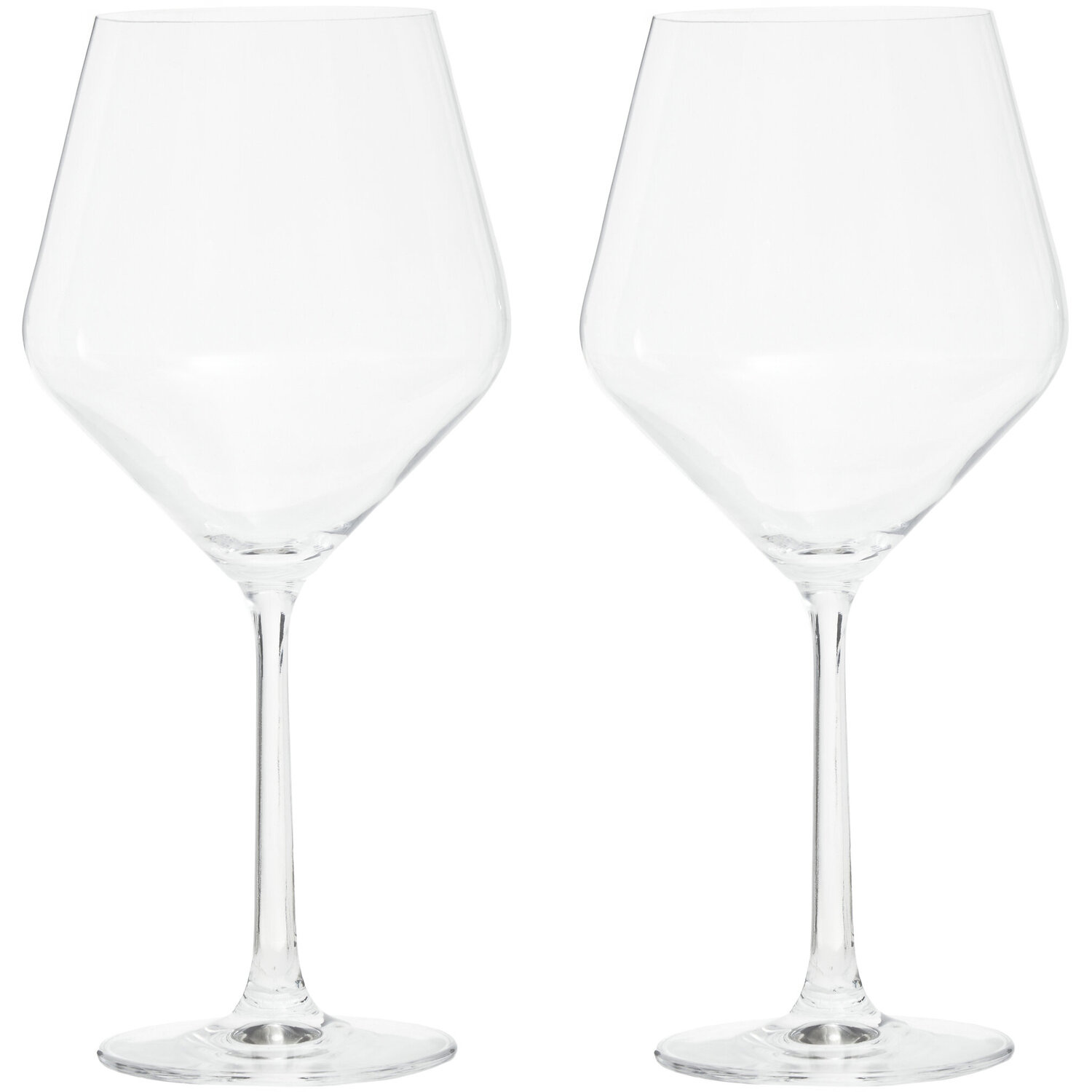 Ada Set Of 2 Crystal Burgundy Glasses - Transparent