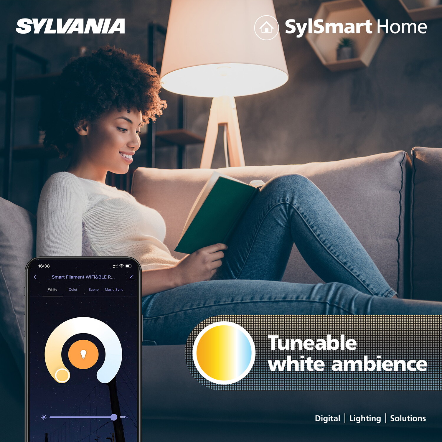 Sylvania Smart Lamps Smart Led Light Bulb E27 806 Lumens Wifi Tuneable White Cle - White