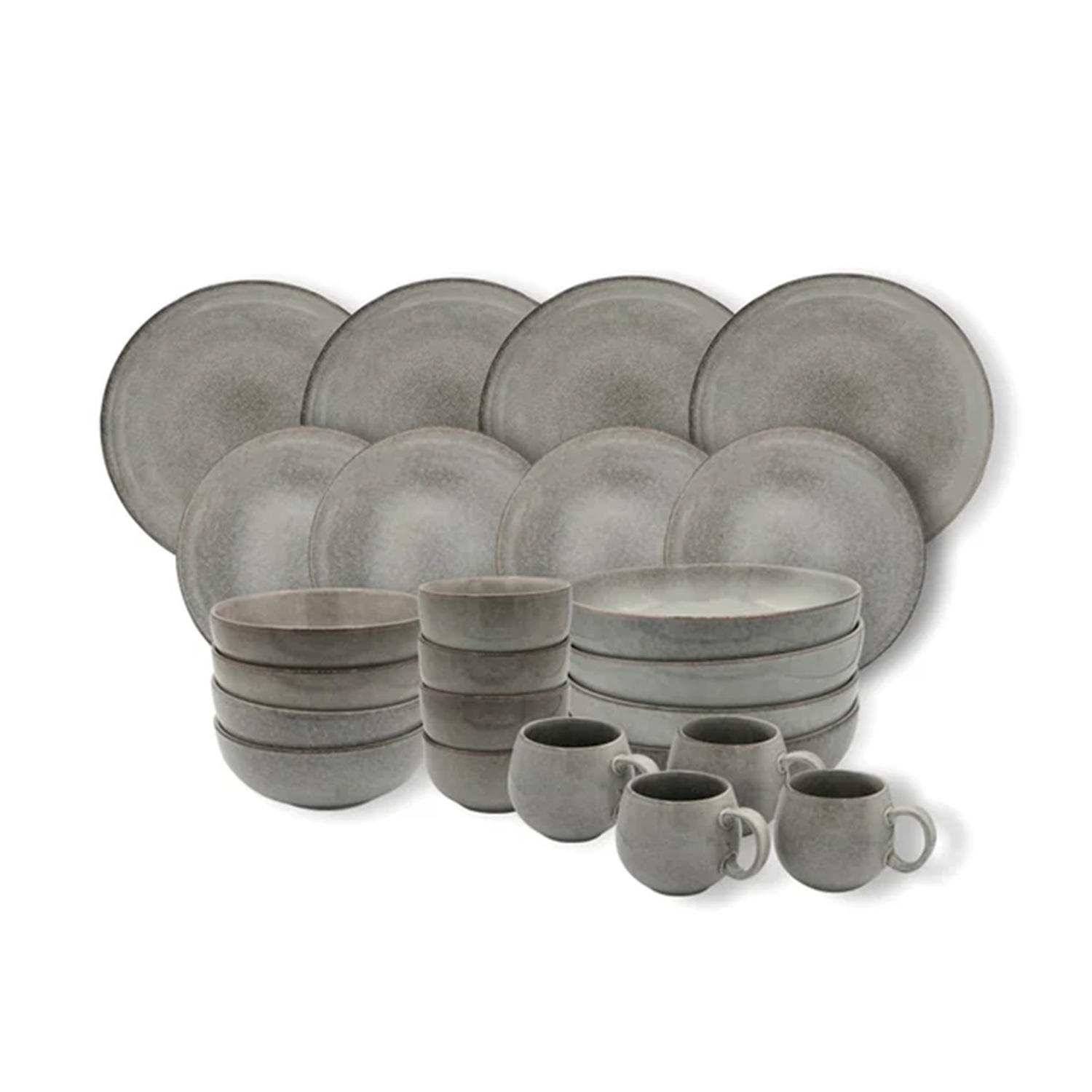 Cooks Professional Grey 24 Piece Nordic Stoneware Dinner Set | - Image 4