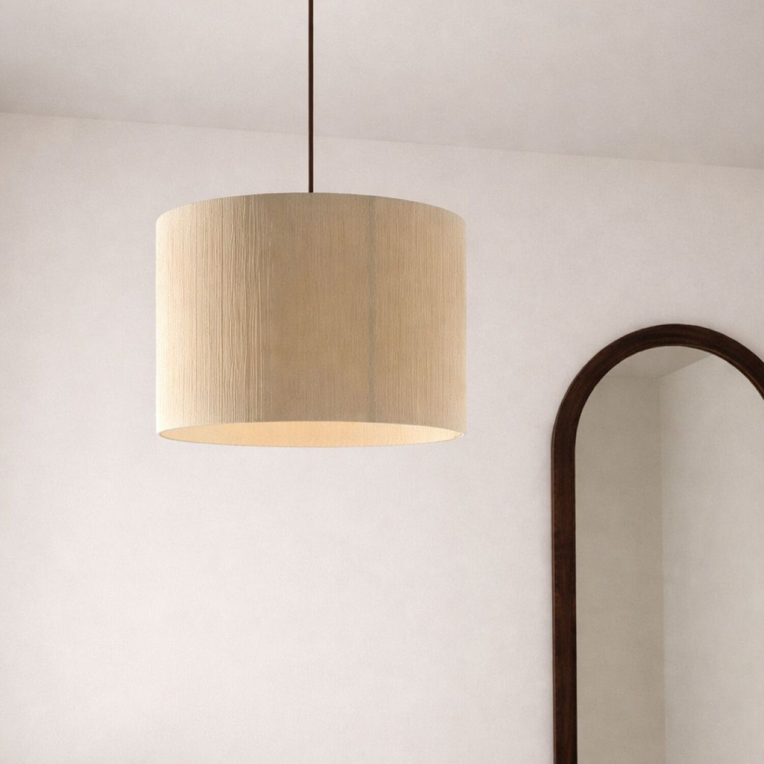 Cgc Kerra Cream Fine Cotton String Large Drum Lampshade - Cream