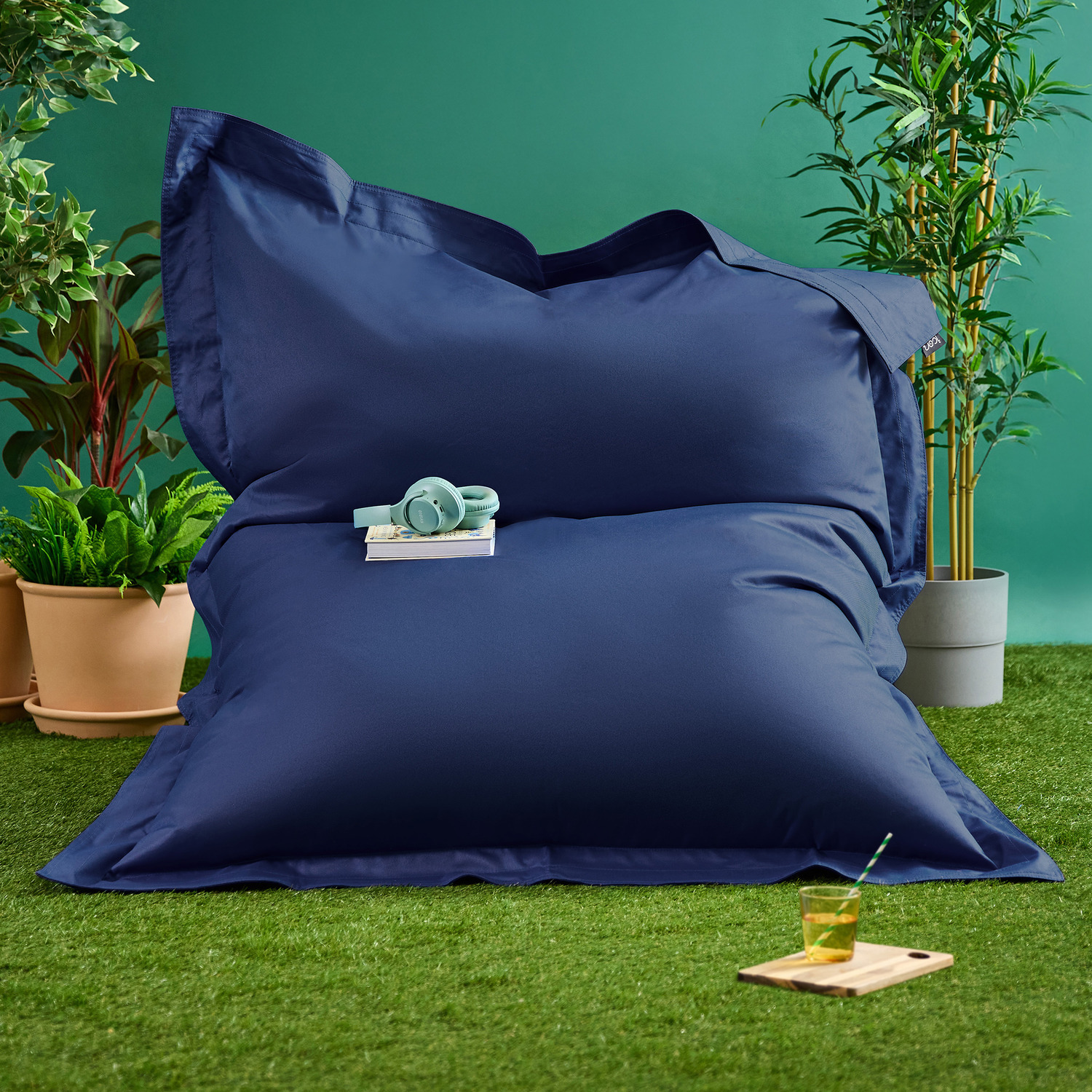 icon Adults Giant Bean Bag Floor Cushion - Blue