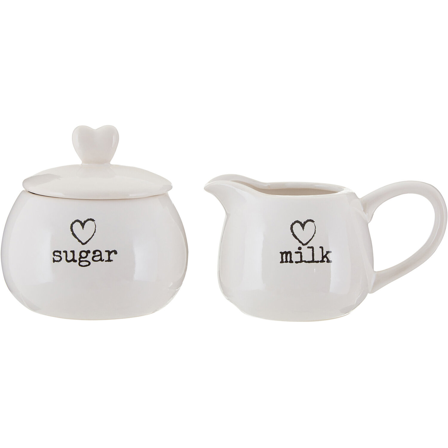 Image of Charm White Ceramic Milk and Sugar&hellip;