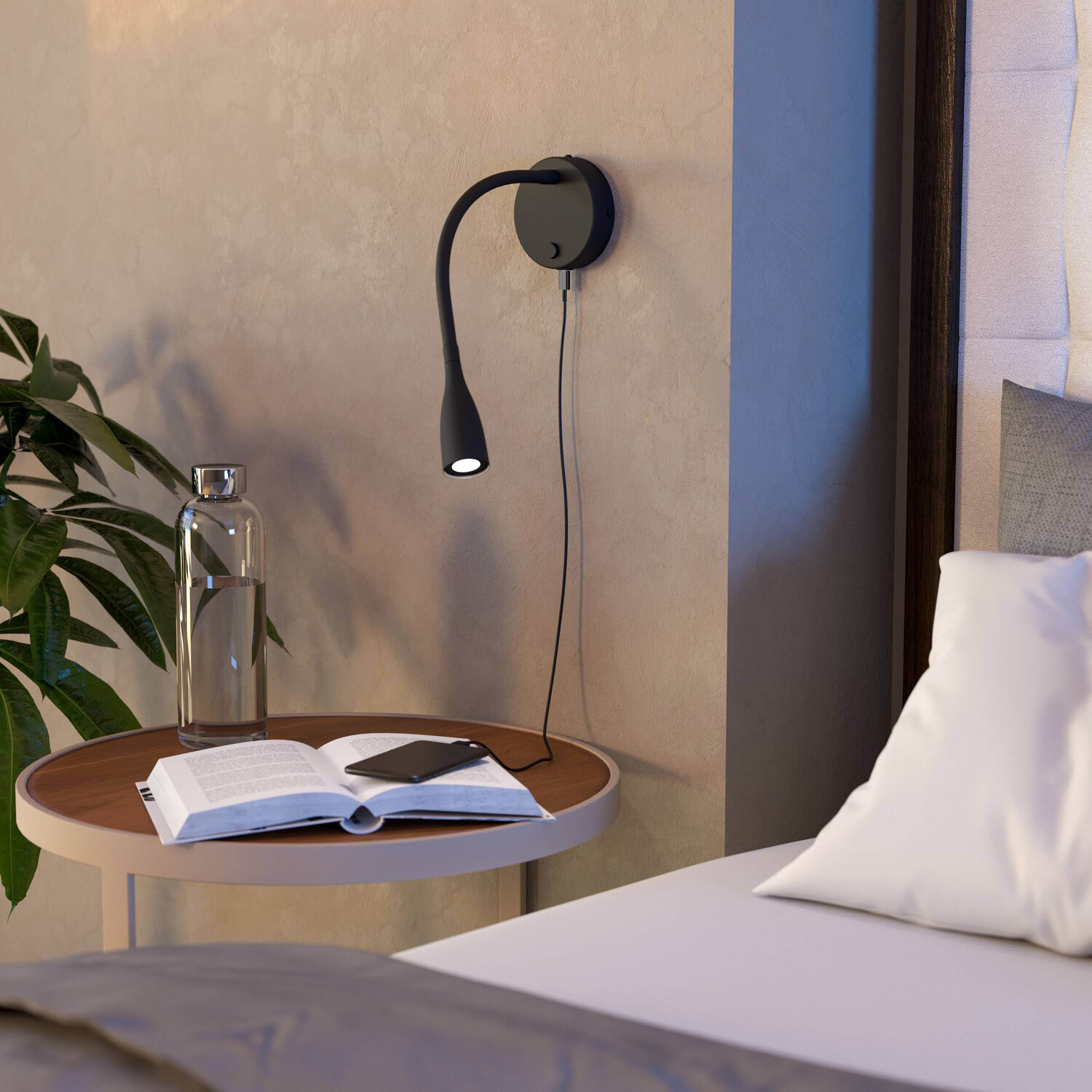 Image of EGLO Olivandino 1 Black Wall Light&hellip;