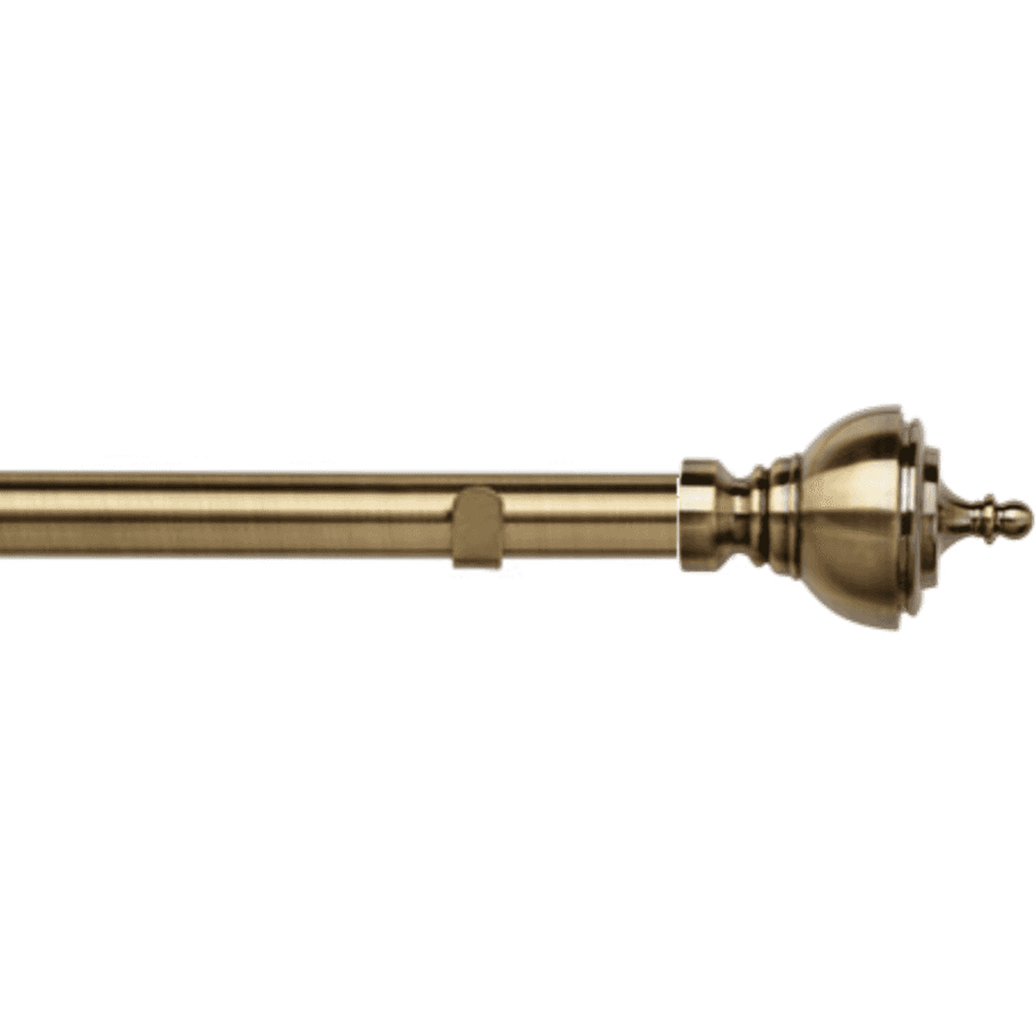 28mm Fixed Length Metal Eyelet Curtain Pole Set - Vienna Finial - Antique Brass / 100cm