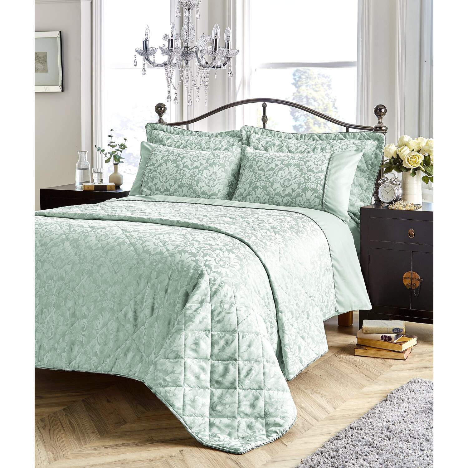 Savoy Woven Jacquard Duvet Set - Duckegg Double