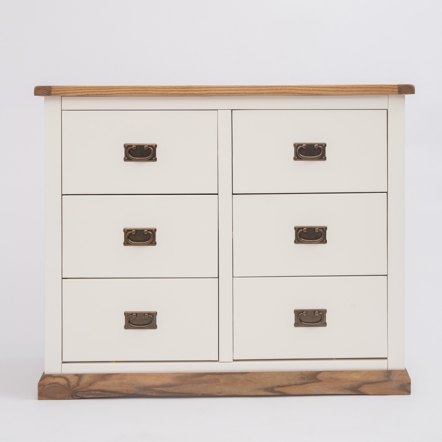 Cabinet Bits Tropea 3 Over 3 Drawer Chest - White / Brass