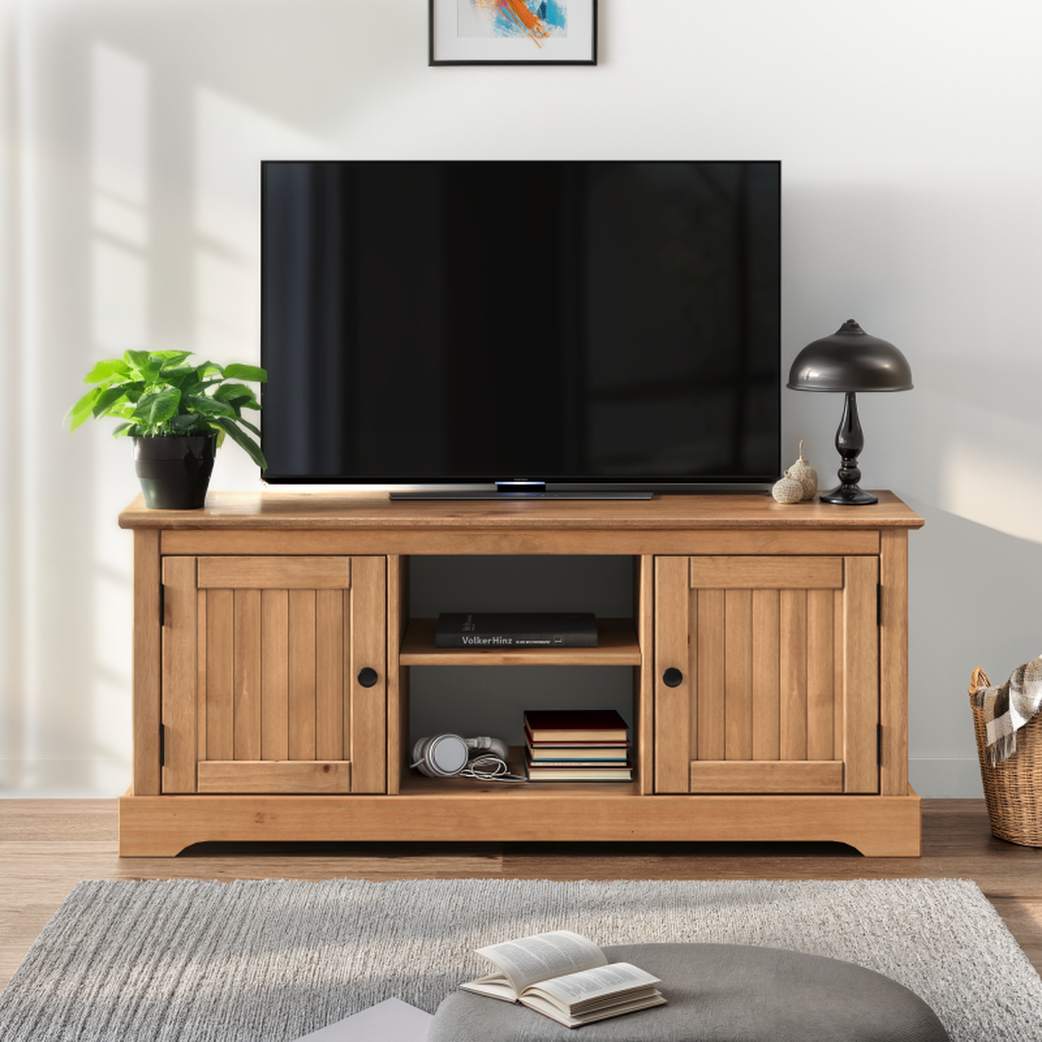 Mercers Furniture Country Antique 2 Door Tv Media Unit Stand Solid Wood Pine - Image 2
