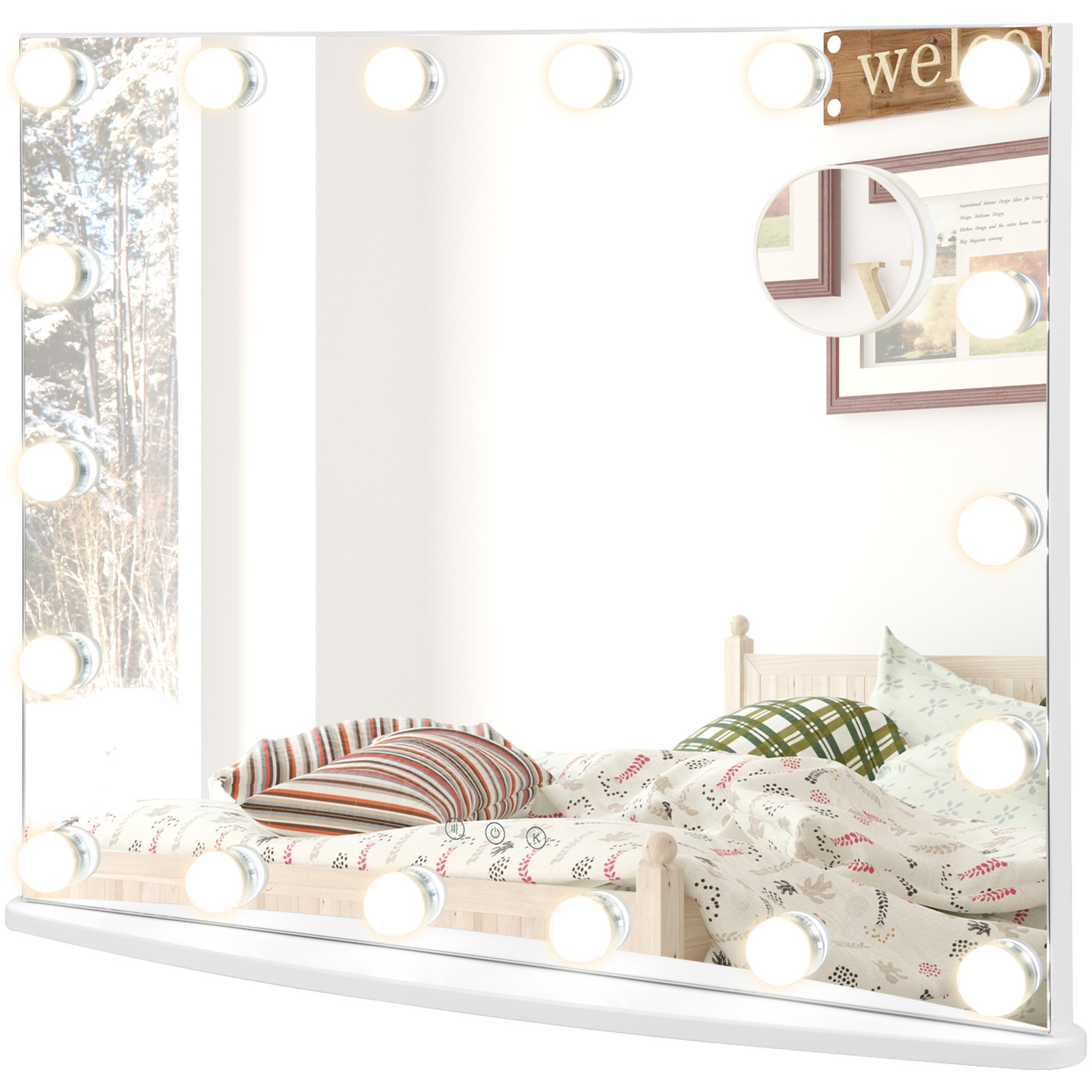Image of Large Lighted Makeup Mirror with 18&hellip;