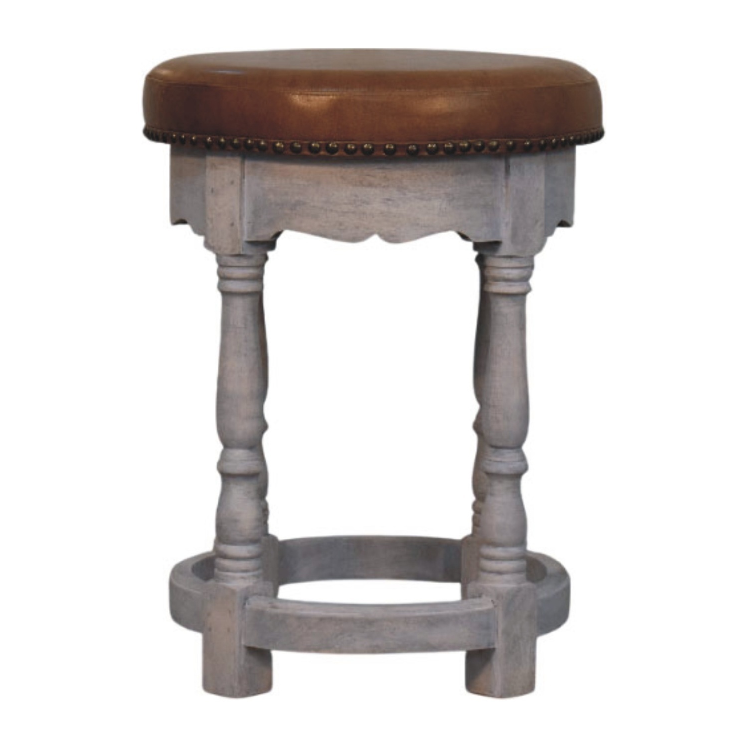 Solid Wood Rustic Charm Stool - Acid Wash