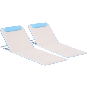 White Outsunny Set Of 2 Beach Mat Seat shot 15288864