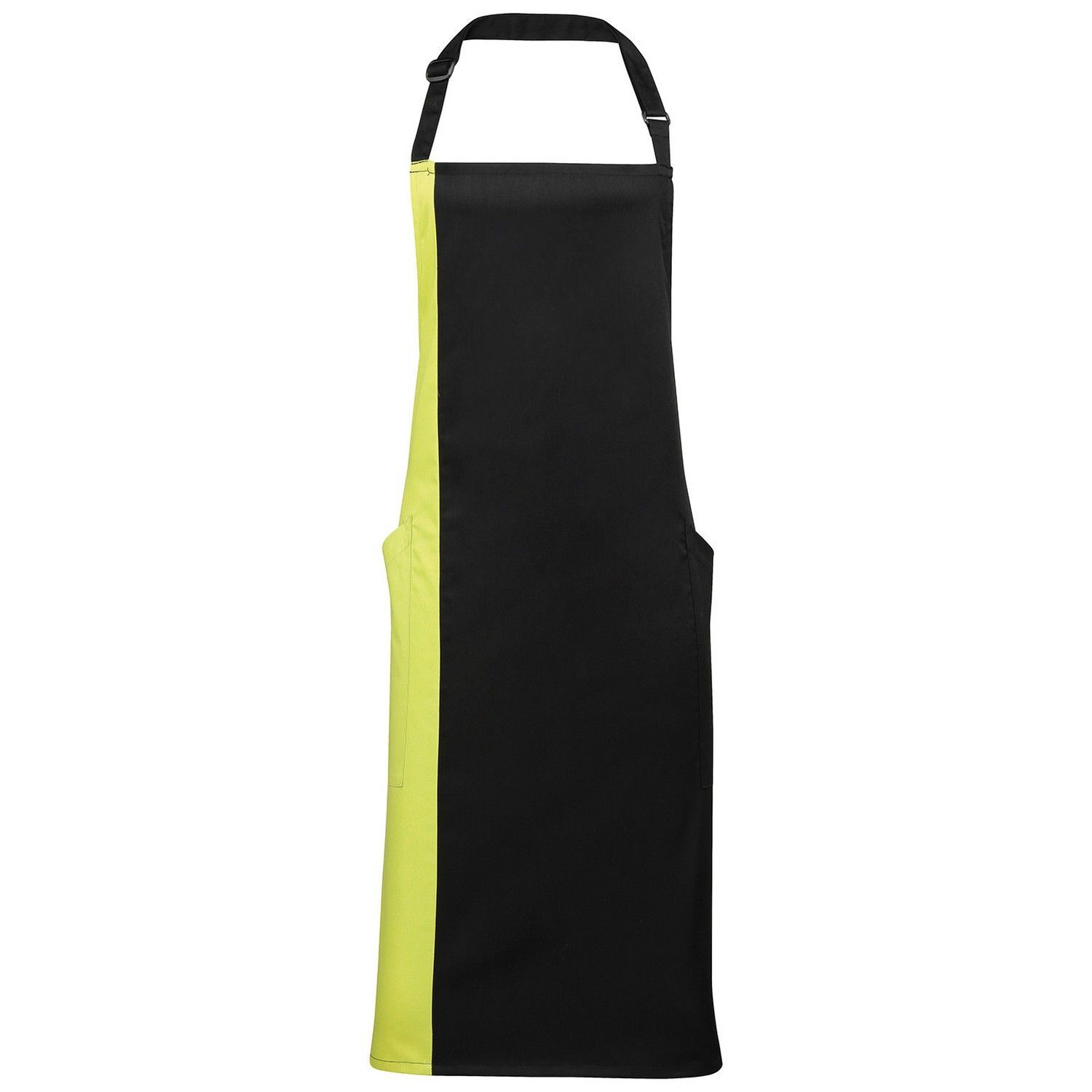Premier Contrast Bibbed Full Apron - Black/Lime