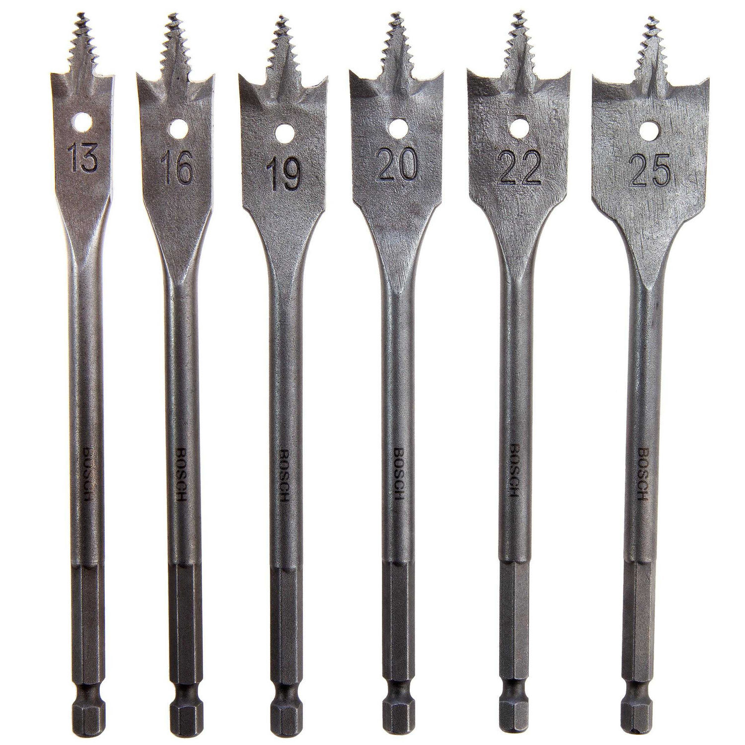 Bosch Self Drilling Flat Drill Bit Set (Pack Of 6) - Silver