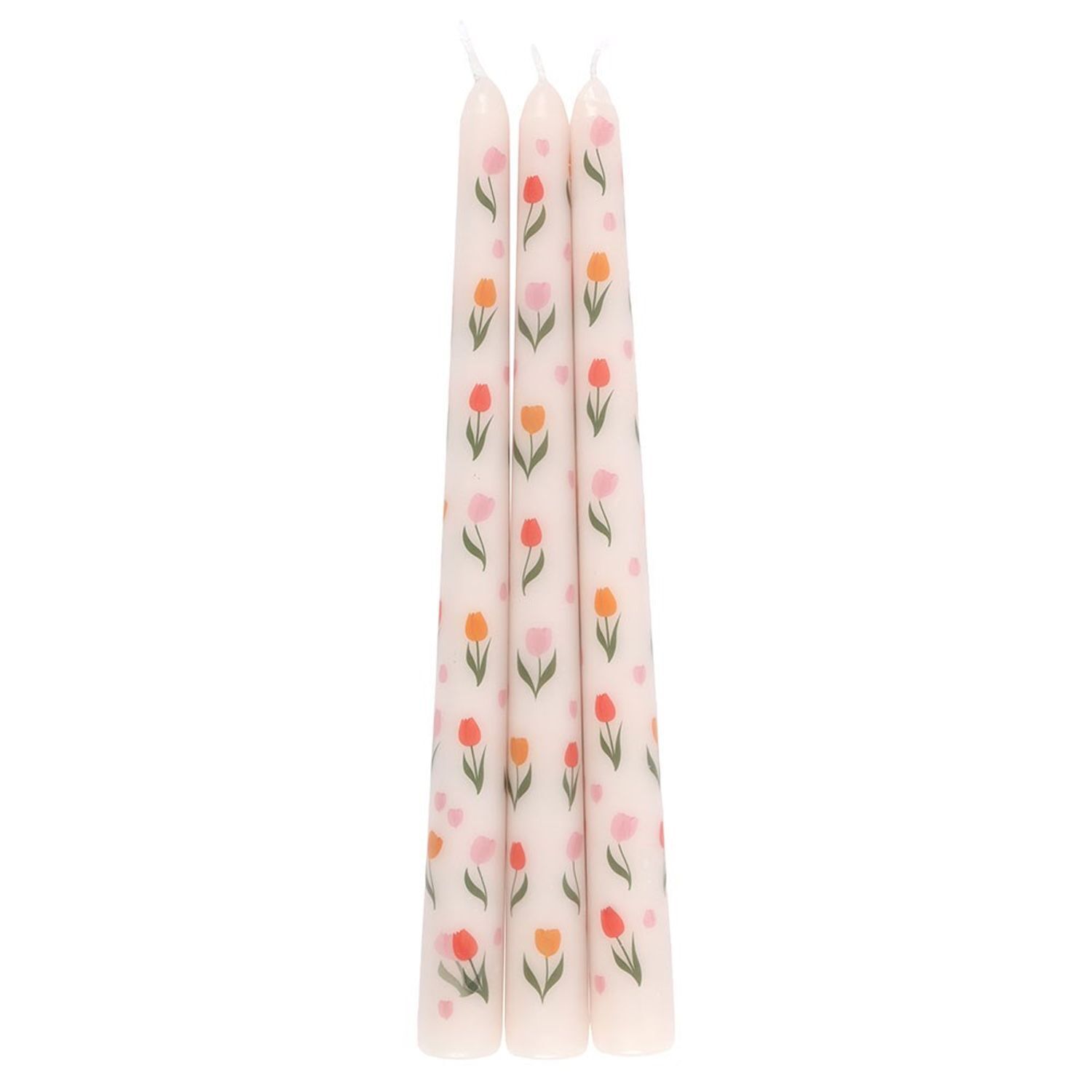 Something Different Tulip Taper Candle (Pack Of 3) - White