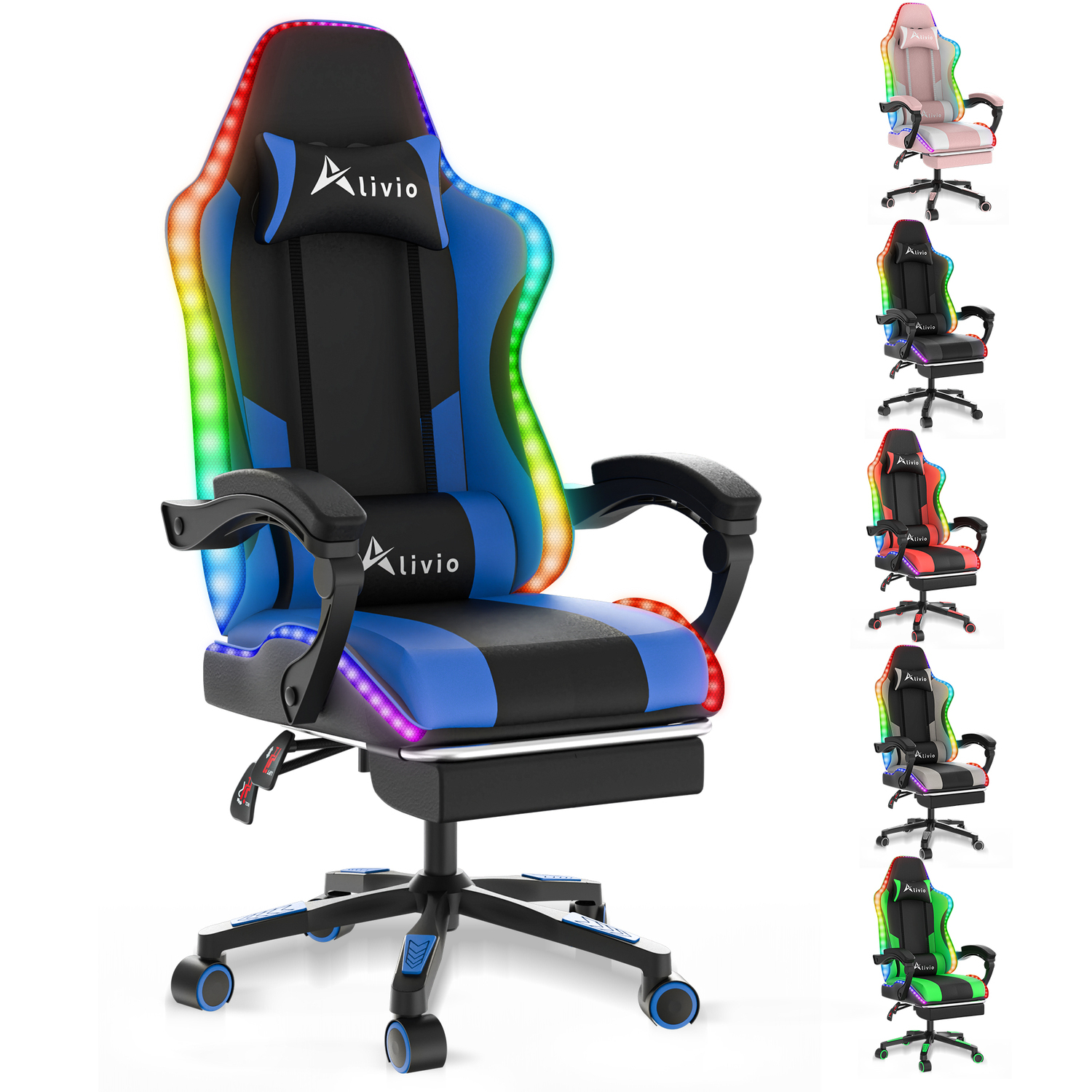Alivio Wireless App Control Led Gaming Chair - Blue