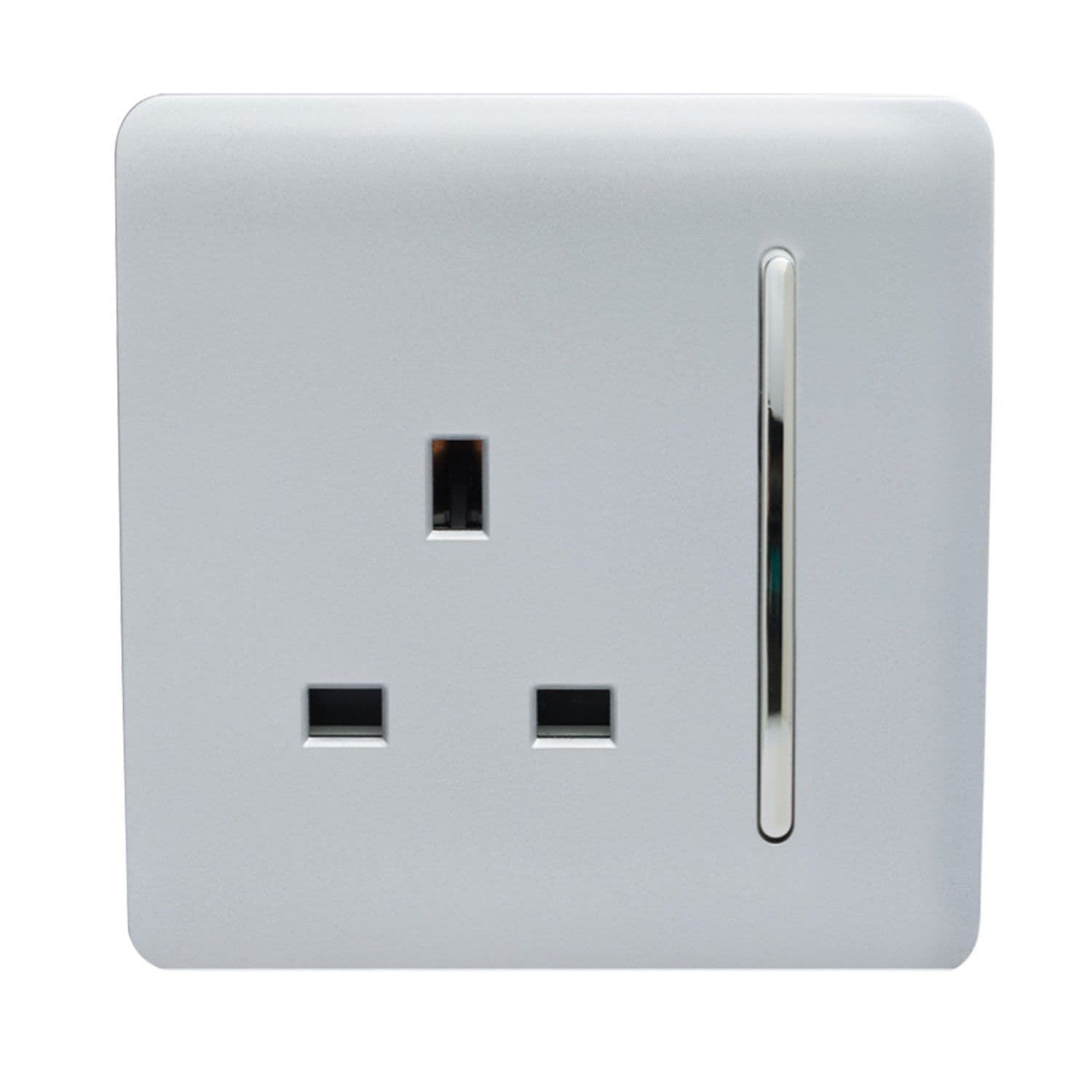 Trendi Switch 1 Gang 13Amp Platinum Silver Switched Plug Socket - Image 5