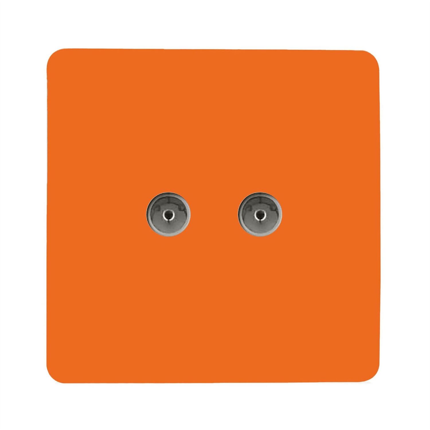 Trendi Switch Women's Orange 2 Gang Co-Axial Television Socket In Sunset - Image 4