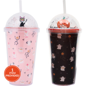Halloween Figure Tumbler with Straw
