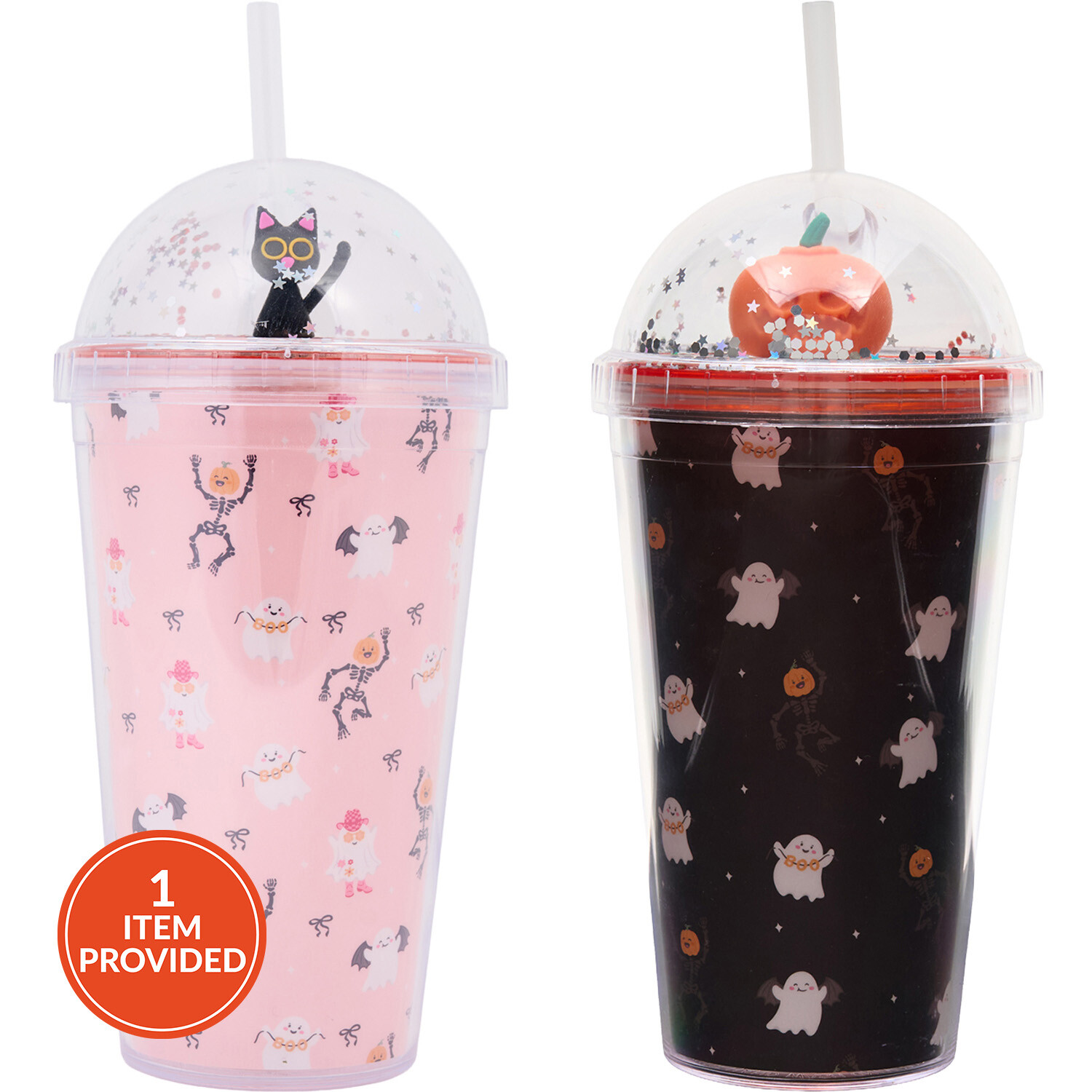 Halloween Figure Tumbler with Straw
