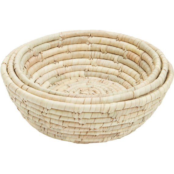 Lidi Set Of Three  Woven Palm Leaf Baskets