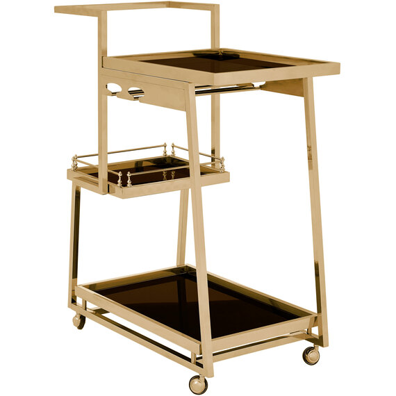 Novo 3 Tier Gold Finish Trolley
