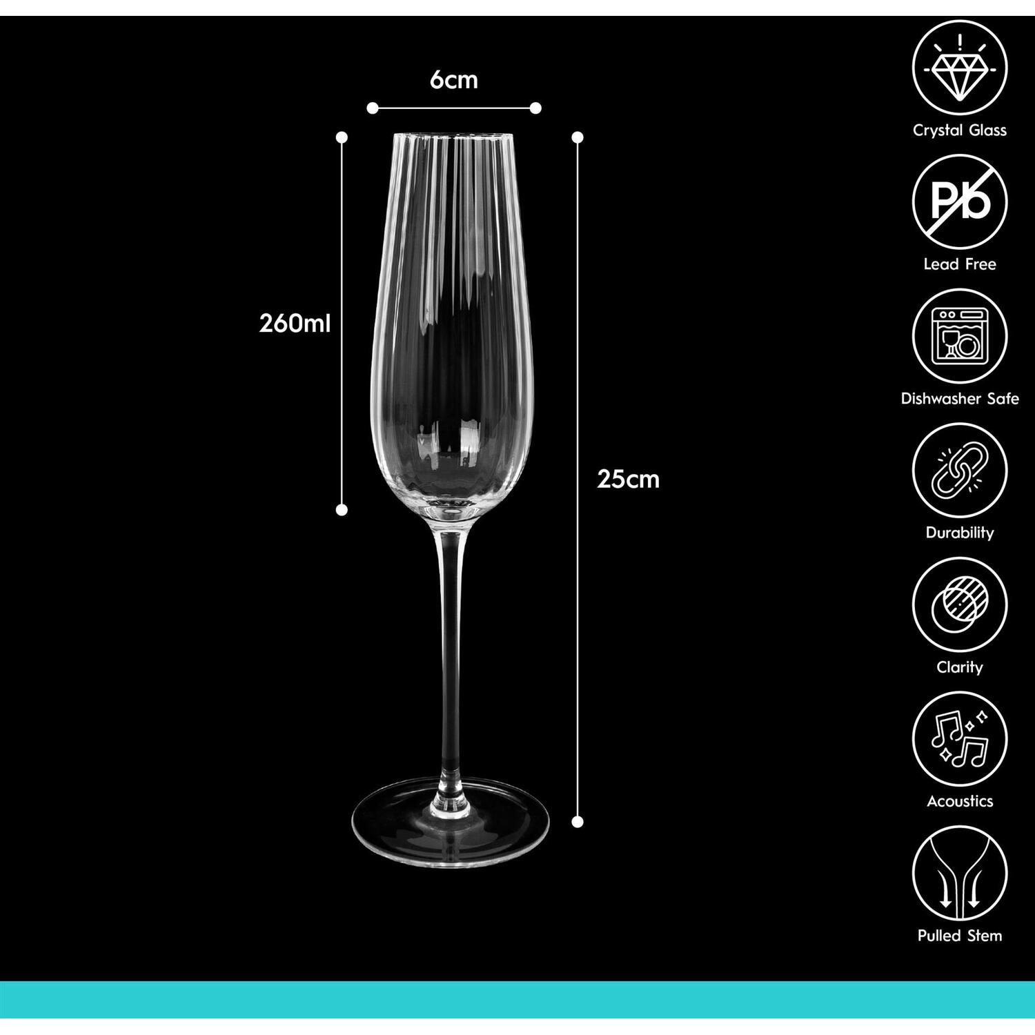 Image of Kensington Optic Crystal Champagne Flutes -&hellip;