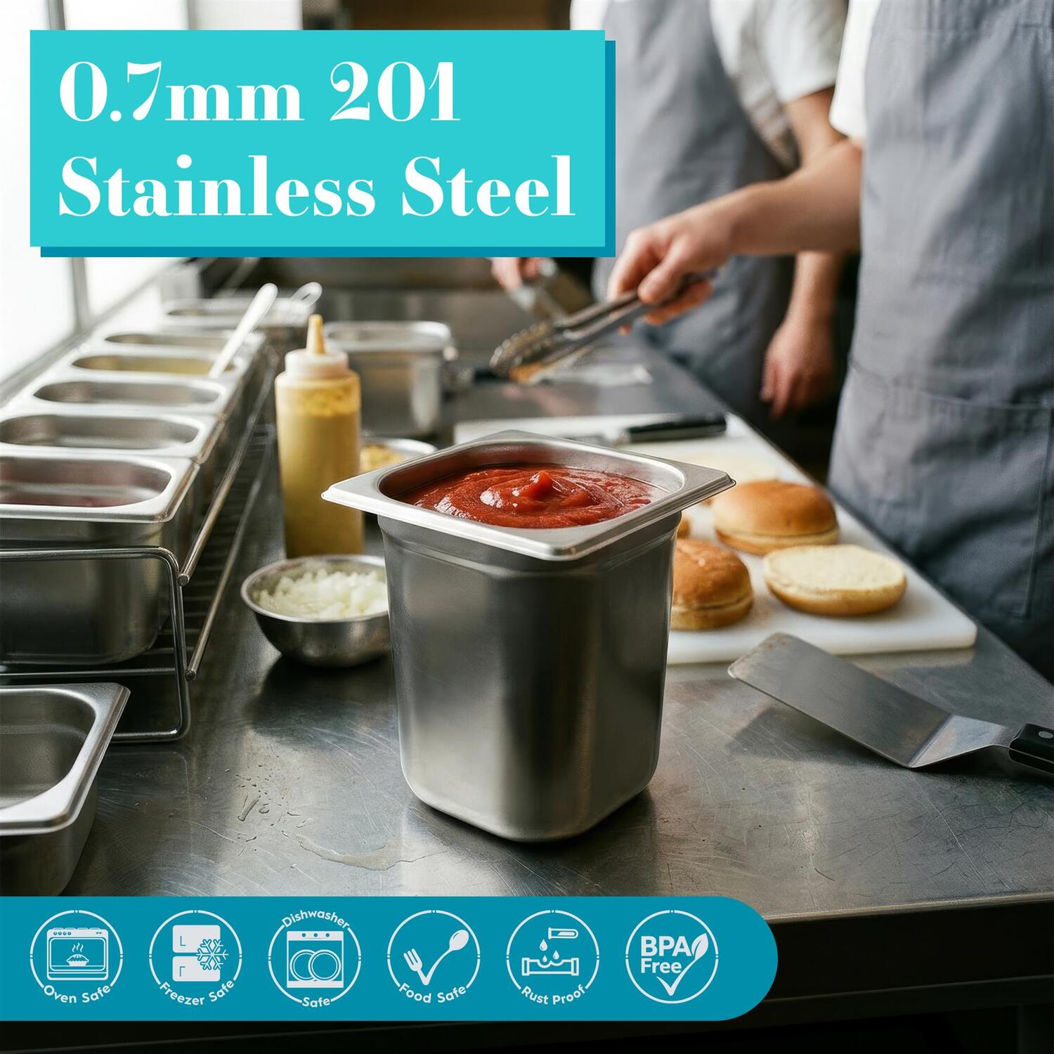 Image of Stainless Steel Gastronorm Container with Lid&hellip;