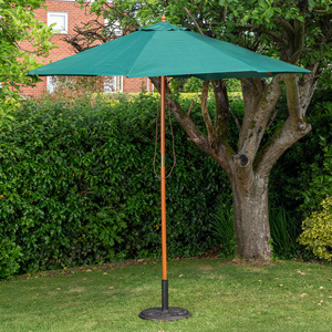 Rydal 2 Seater Wooden Love Seat & 2.7m Green Parasol Set