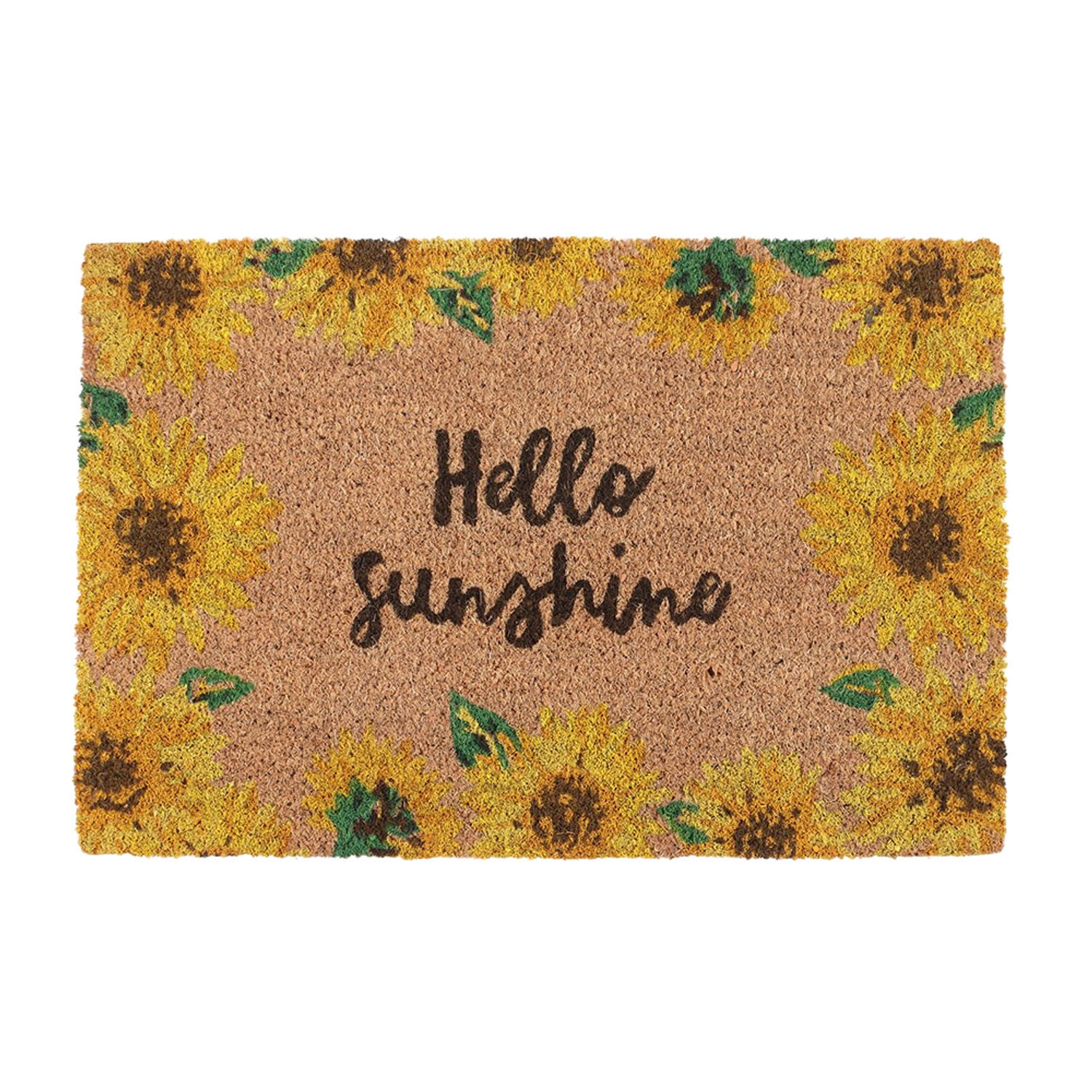 Something Different Hello Sunshine Sunflower Door Mat - Yellow/Brown - One Size