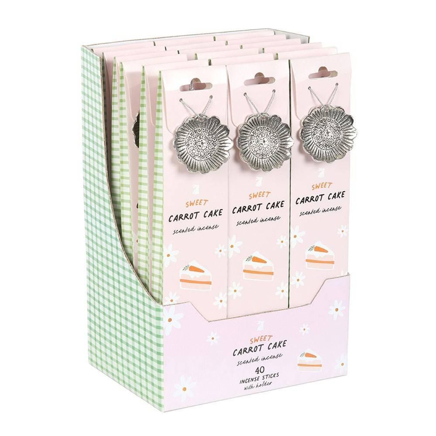 Something Different Carrot Cake Incense Sticks With Holder Set (Pack Of 18) - Brown/Silver - Image 1