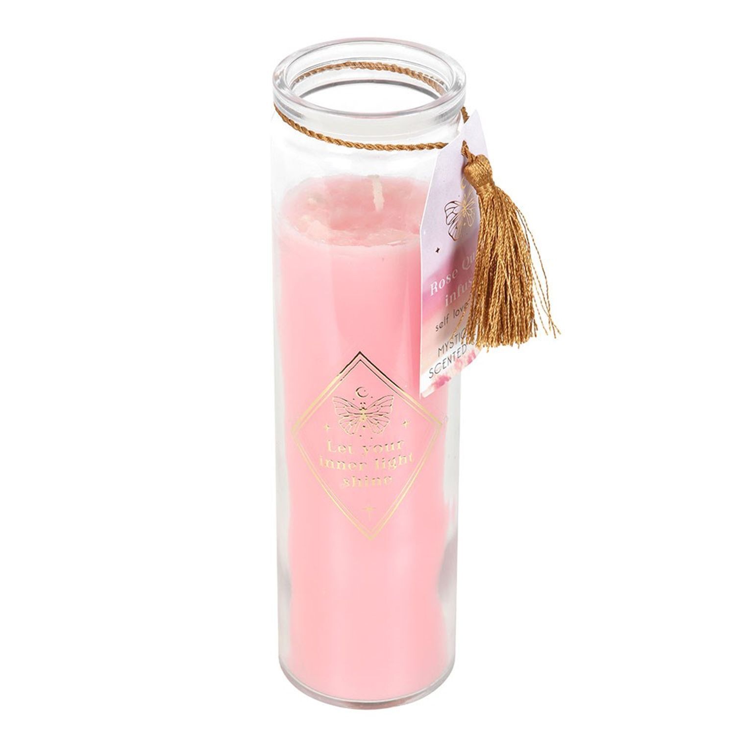 Something Different Mystic Rose Quartz Tube Candle - Pink