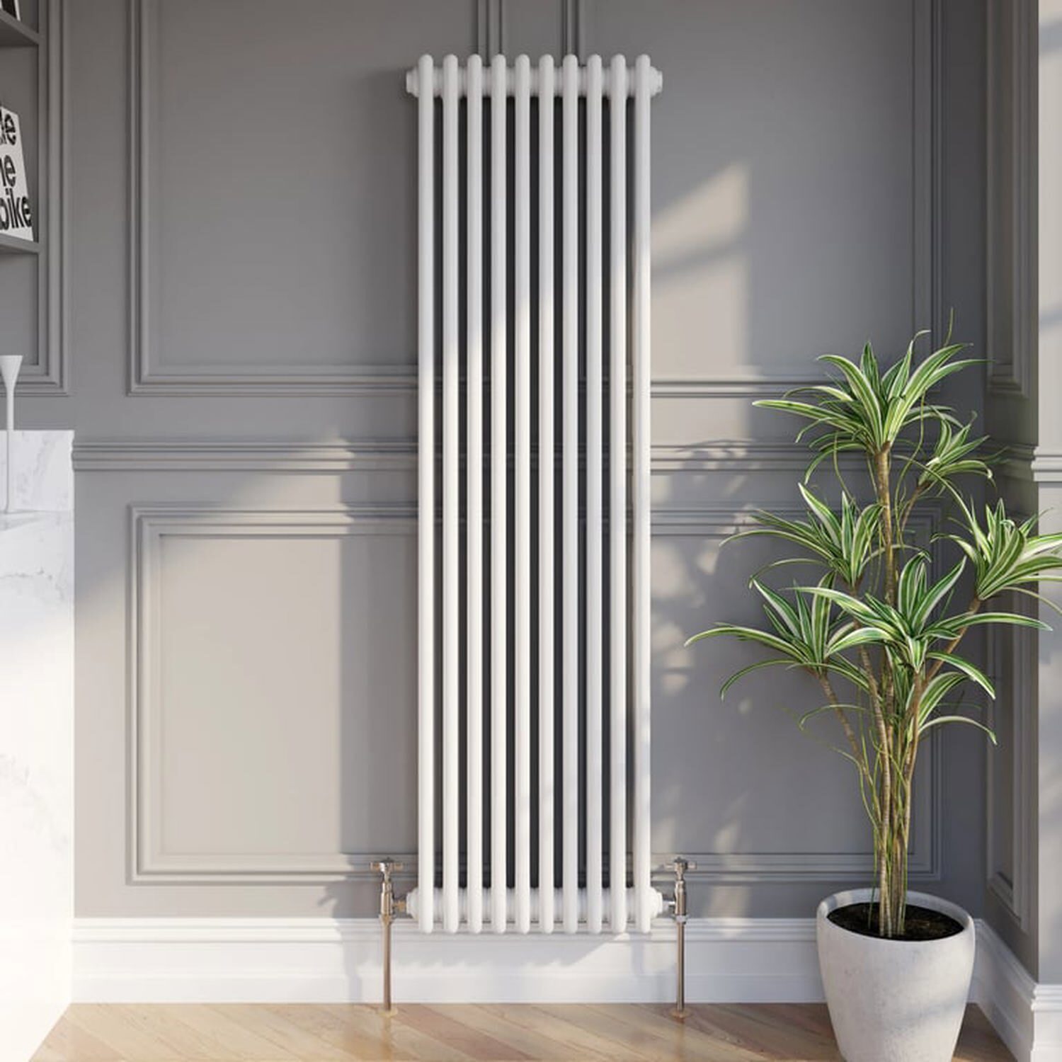 Temprazo Traditional Colosseum Double Bar Column Radiator White 300 X 605Mm - White / 470Mm / 1600Mm / 100Mm