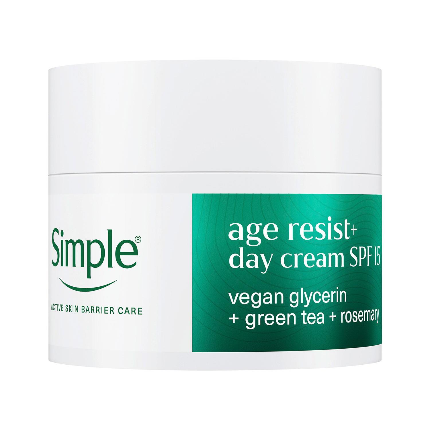 Simple Age Resist+ Day Cream Moisturiser SPF 15, Green Tea & Rosemary, 50ml | For daily facial care, hydration and SPF 15 protection in one cream. - Image 6