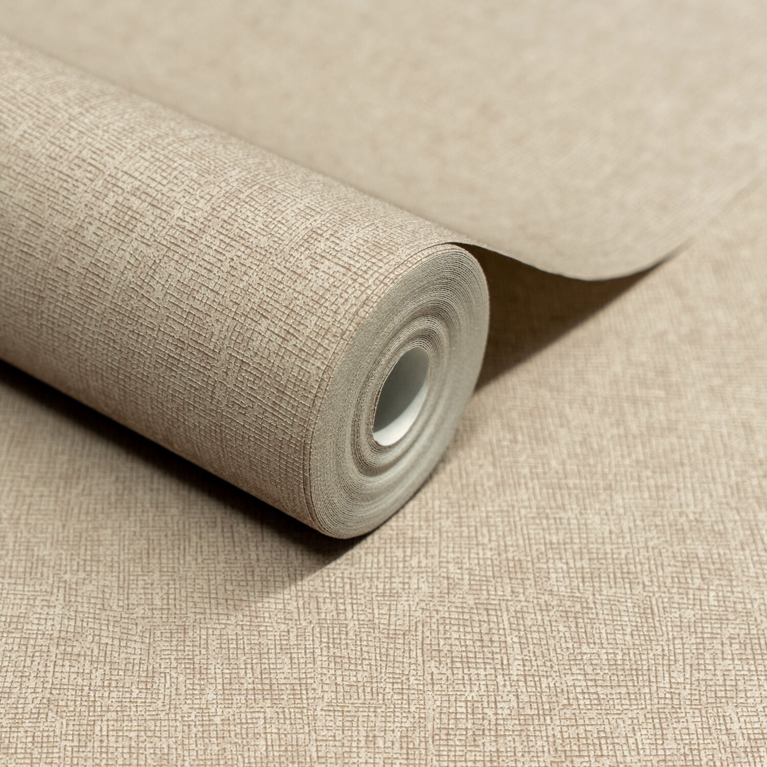 Grandeco Boutique Atogo Woven Effect Embossed Wallpaper - Deep Taupe - Image 1