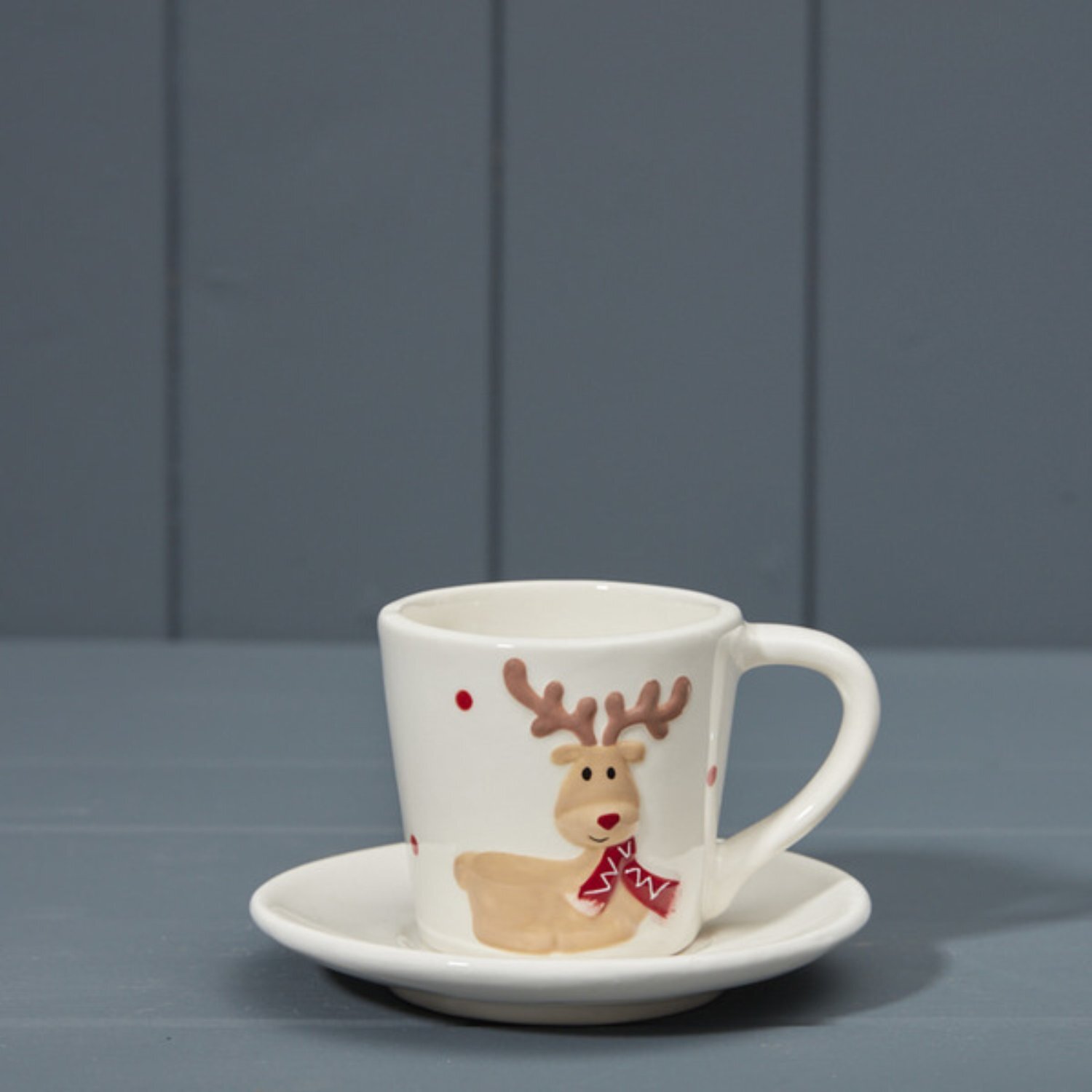 Image of Charming White Ceramic Cup with Saucer&hellip;