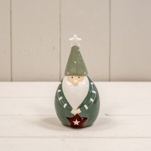 Dark Green/White Ceramic Gonk for Decoration