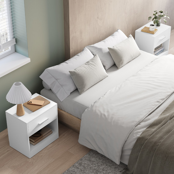 VASAGLE Bedside Table, Side Table with Drawer, Handle
