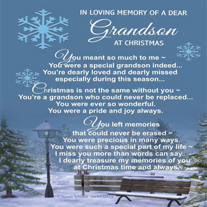 InLovingMemoryofaDearGrandsonChristmasGravesideKeepsakeCard