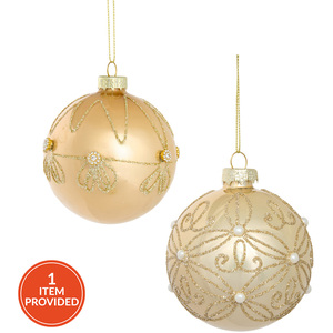 Champagne Glitter Embellished Bauble
