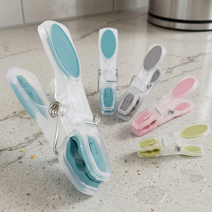 80 Assorted Coloured Soft Grip Laundry Clothing Clips/Pegs For Washing Lines
