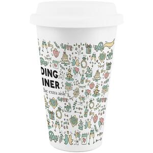 Novelty Wedding Planner Ceramic Travel Mug - Reusable Drinks Cup Gift