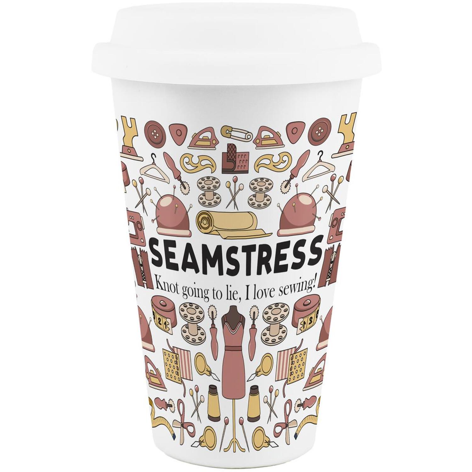 Image of Novelty Seamstress Ceramic Travel Mug -&hellip;