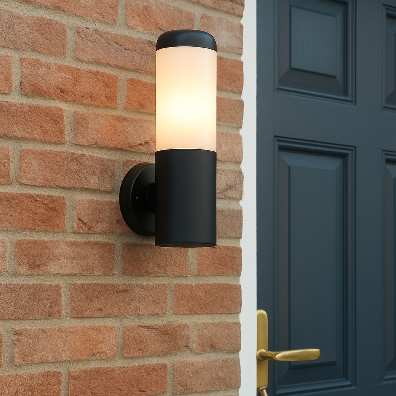 Cgc Lighting Cgc Humera Round Cylinder Black Outdoor Wall Light - Black - Image 2